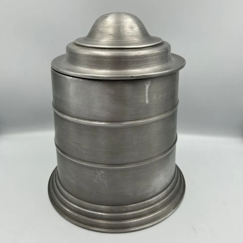 Large Vtg Pewtertone Olde Tankardware Seymour Mann Italy Imports Ice Bucket 1970